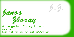 janos zboray business card